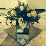 mirror cube with flowers